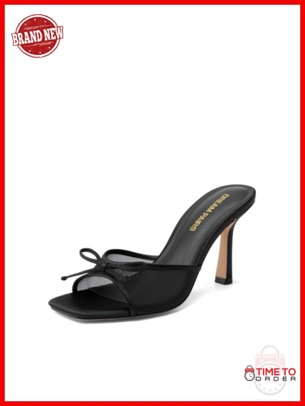 Mesh Bow Stiletto Heel Sandals